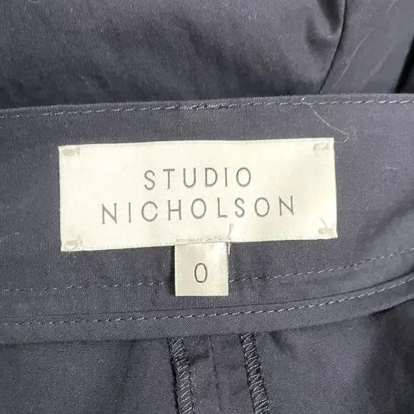 Studio Nicholson Sparke Pants Womens 0 / US 4 Blue Wide Leg Ankle Pleated - Picture 5 of 11